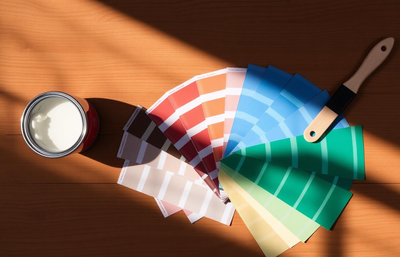 Colour swatches on a workbench